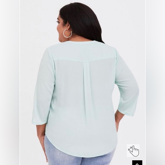 Harper Georgette, 3/4 Sleeve Blouse, Blue and Pink Leopard Print - Picture 12 of 13